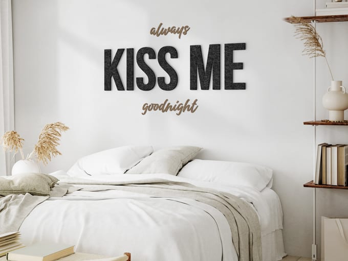 Filz-Buchstaben für die Wand in Ihrem Schlafzimmer