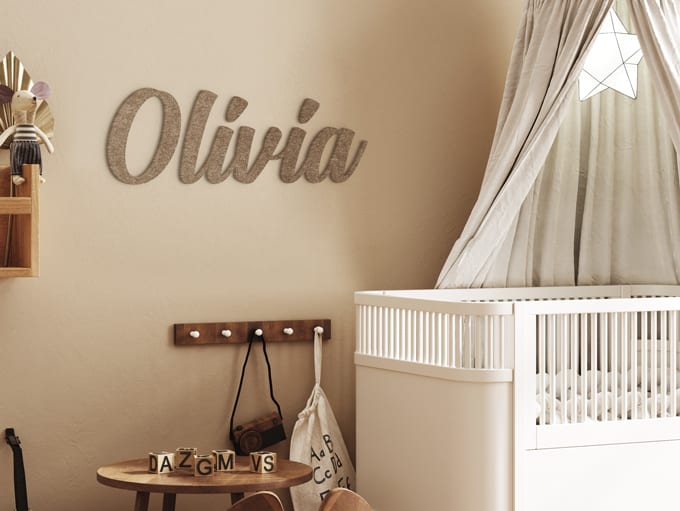 Filz-Buchstaben Name Kind Baby Tochter